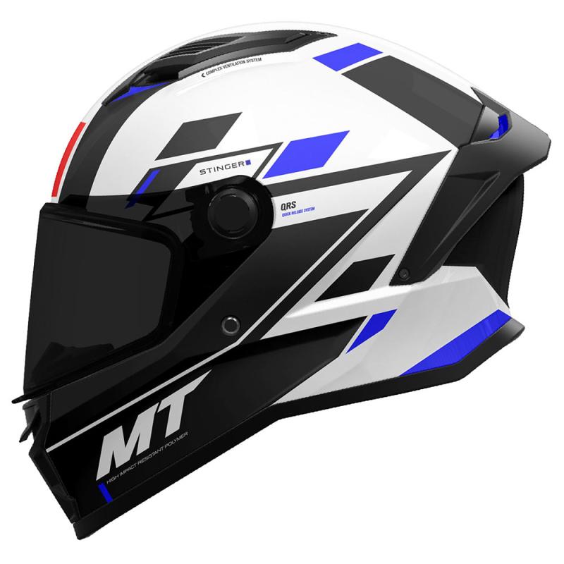 Мотошлем MT Stinger 2 Micro Gloss Black/Blue/White