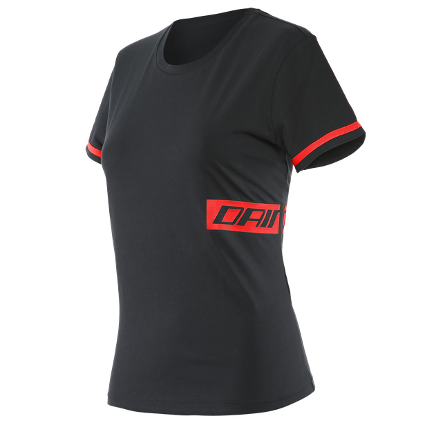 Футболка женская Dainese Paddock Lady Black/Lava-Red