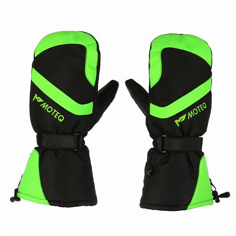 Зимние рукавицы Moteq БОБЕР, Чёрный/Зеленый S