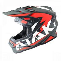 Шлем кроссовый Ataki JK801 Rampage, красно-серый матовый