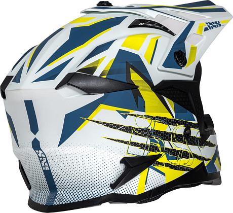 Шлем кроссовый IXS iXS363 2.0 сине-желтый флуо M