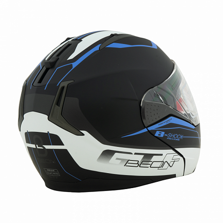 Шлем Beon B-700 matt black/white/blue