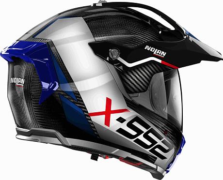 Кроссовый шлем Nolan X-552 ULTRA CARBON (2024) Dinamo N-Com 024 Carbon Blue/White/Red/Glossy Black S