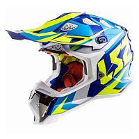 Кроссовый шлем LS2 MX470 Subverter Nimble, Бело-сине-желтый