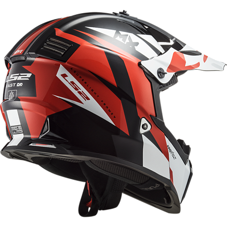 Кроссовый шлем LS2 MX437 Evo Strike Black White Red S