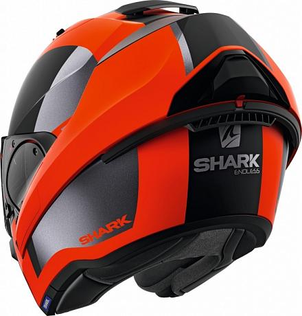 Шлем модуляр Shark Evo Es Endless, красный матовый/черный