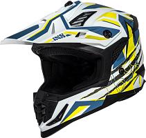 Шлем кроссовый IXS iXS363 2.0 сине-желтый флуо