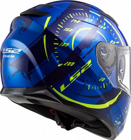 Шлем интеграл LS2 FF320 Stream Evo Tacho синий/желтый 2XL