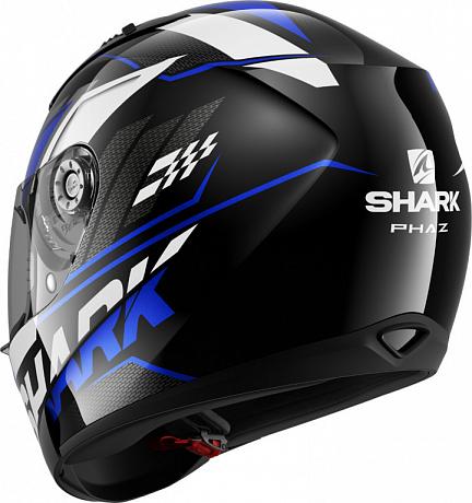 Шлем интеграл Shark Ridill 1.2 Phaz Черный/Белый/Синий XS