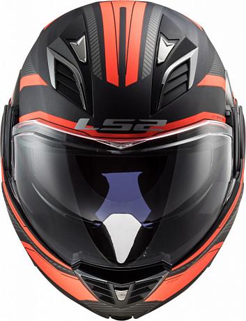 Шлем модуляр LS2 FF900 Valiant II Revo, черный матовый/оранжевый