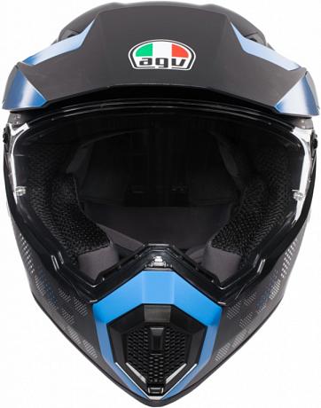 Мотошлем кроссовый AGV AX-9 Multi Antartica Matt Black/Cyan