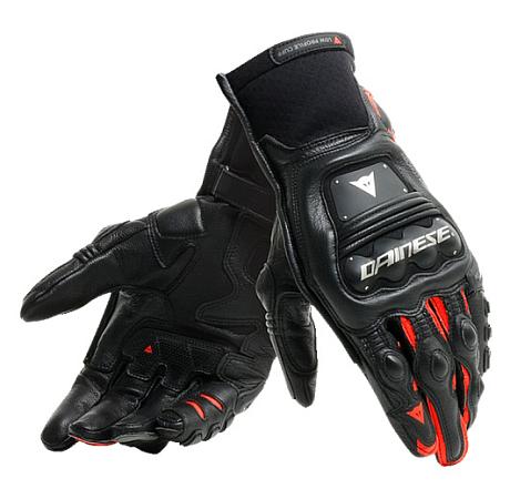 Перчатки кожаные Dainese Steel-Pro Black/Fluo-red L